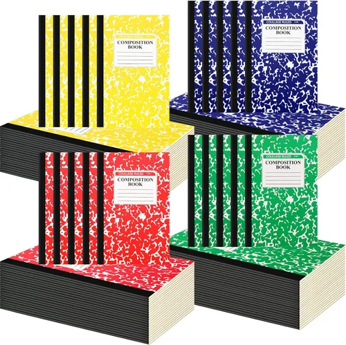 Vista 12 de Fainne Paquete de 100 cuadernos de composición A5 a granel, cuadernos de composición con rayas universitarias, cubiertas de mármol, cuadernos