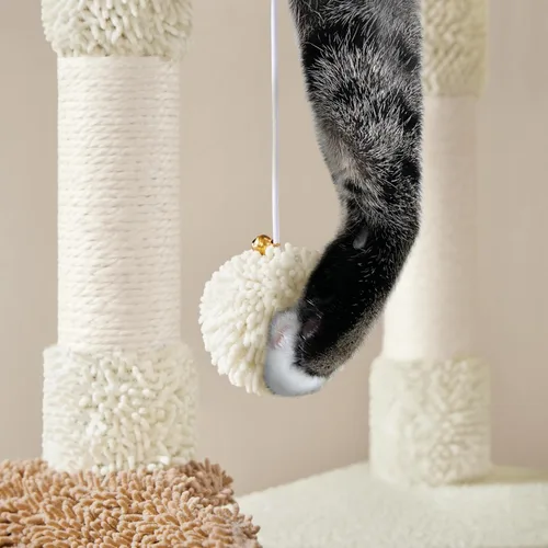 Vista 8 de Yaheetech Árbol de Cactus para Gatos, Torre de Gato de 42 Pulgadas para Gatos de Interior, Condominio para Gatitos de Múltiples Niveles con Poste