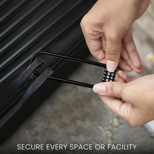 Vista 6 de Kurtzy Candado de combinación de grillete largo, cerradura de puerta larga para valla/puerta al aire libre con código reiniciable, candado