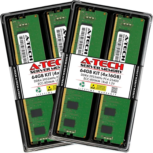 Vista 114 de A-Tech 4GB DDR4 2133MHz PC4-17000 ECC RDIMM 1Rx8 Single Rank 1.2V ECC Registered DIMM de 288 pines Módulo de actualización de memoria RAM