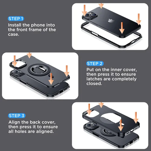 Vista 7 de Funda magnética para iPhone 13, compatible con MagSafe, protección contra caídas de grado militar, antideslizante, a prueba de golpes de 13 pies