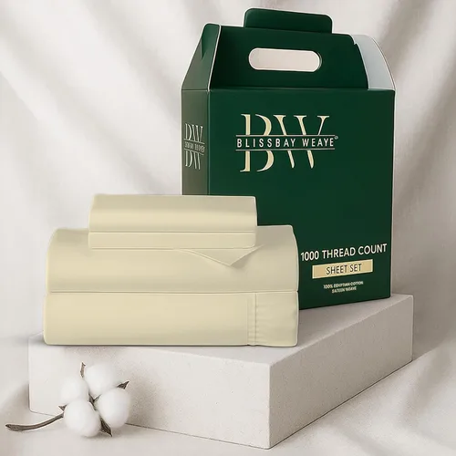 Vista 15 de Juego de sábanas 100% de algodón egipcio de 1000 hilos, tamaño Queen, 4 piezas, refrescante, suave, resistente a las arrugas, bolsillo profundo