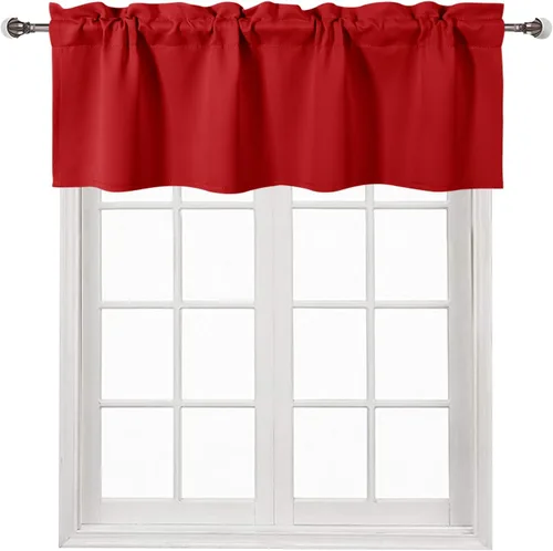 Vista 28 de DWCN Cenefa para ventana de cocina, con bolsillo para barra, para ventana, sala de estar/sótano, 36 x 16 pulgadas de largo, 1 panel, beige