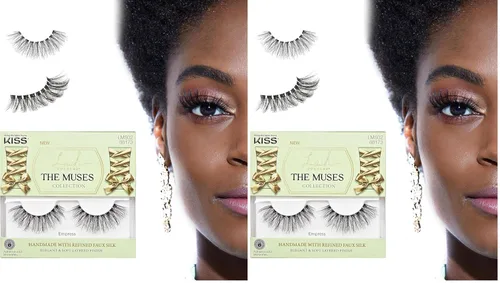 Vista 14 de KISS Las Musas, Pestañas Postizas, 'Noblesse', 12mm, Incluye 1 Par, Fácil de Aplicar, Racimos de Pestañas Reutilizables