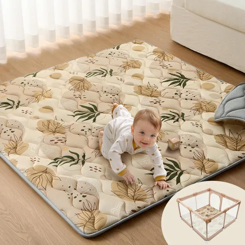 Vista 12 de Blissful Diary Alfombras de Juego para Bebés para el Piso, Alfombra de 50x50 para Gatear para el Parque Infantil, Almohadillas de Espuma de Espesor