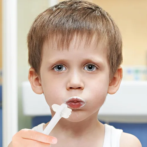 Vista 3 de Beavorty 2 unids cepillo de dos caras cepillo de limpieza dientes dientes para falsas tabletas de limpieza falsas conjunto ambos lados viaje