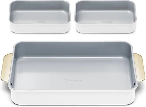 Vista 34 de Caraway Molde rectangular pequeño antiadherente de 9" x 6.5", no tóxico, sin PTFE ni PFOA, núcleo de acero aluminizado, bandeja para hornear