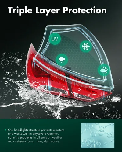 Vista 4 de SCITOO Par de montaje de luz trasera LED para Hyundai Sonata 2011-2014 Conjunto de lámpara trasera