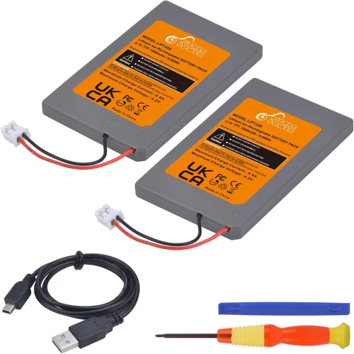 Pickle Power PS3 Controller Battery, 2 Pack LIP1359 Battery for Sony PlayStation 3 Dualshock 3 CECHZC2E CECHZC2U Controller,with USB Cable and Tools