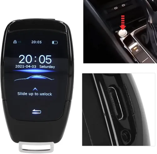 Vista 2 de Aramox Llave remota inteligente, llave inteligente universal TK900 LCD Smart Key Remote Entrada sin llave para botón de arranque y parada del motor