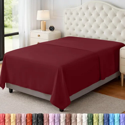Vista 61 de Utopia Bedding Sábana encimera – 1 paquete (individual, beige) – Tela de microfibra suave cepillada – Sábana superior resistente al encogimiento y a