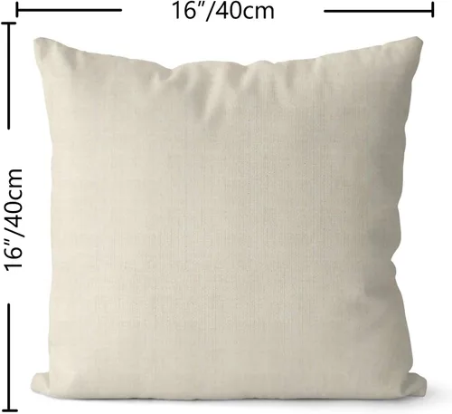 Vista 7 de Juego de 2 fundas de almohada decorativas de lino para sofá y dormitorio, fundas de almohada para exteriores con cremallera de 16 x 16 pulgadas