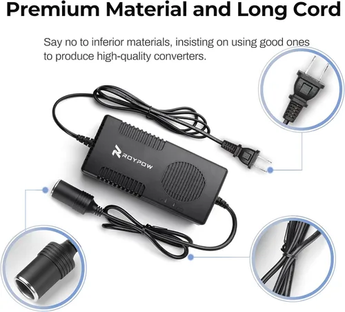 Vista 4 de RoyPow Convertidor de CA a CC, 120 W (máximo 150 W), 120 V/110 V a 12 V/10 A, adaptador de CA/CC, convertidor de 120 V/110 V a 12 V, fuente