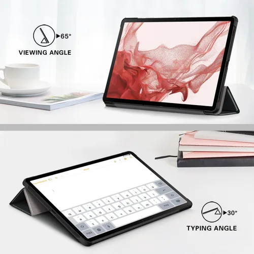 Vista 3 de Funda para Galaxy Tab S9 de 11 pulgadas, versión 2023, ligera, delgada, cubierta de soporte para SM-X710/716B/718U con función de apagado y Negro