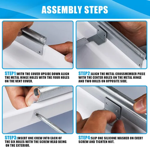 Vista 2 de Jack Boss - Juego de 2 fundas de ventilación de techo, tapa de ventilación de repuesto de 14 pulgadas para interior de caravana, remolque, cámper