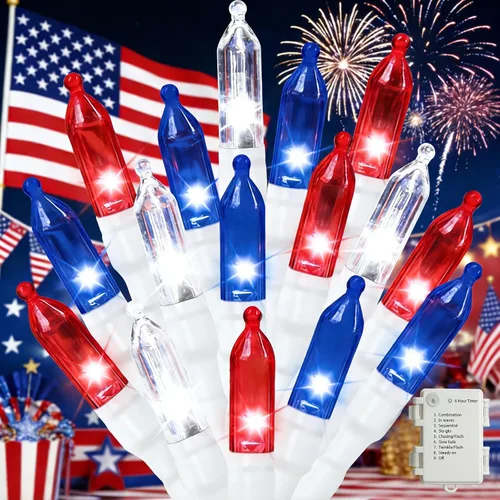 Vista 22 de Cadena de luces de Navidad ultrabrillantes, mini luces amarillas de 100 unidades y 19.6 pies de largo, UL listadas, bombilla incandescente