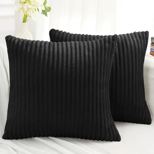 Vista 10 de Simmore Juego de 2 fundas de almohada decorativas de otoño de 16 x 16 pulgadas, fundas de almohada de franela de felpa suave de doble cara para sofá