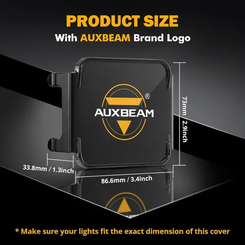 Vista 3 de Cubiertas protectoras de luz negra de la serie FA de Auxbeam, tapa de lente de luz de cápsula LED de 3 pulgadas para todoterreno, protector contra