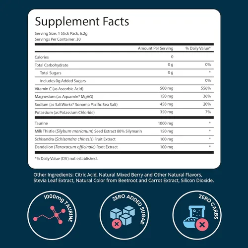 Vista 2 de UpWellness LTV Liver Hydration Packets - Electrolytes Powder Packets for Instant Hydration and Liver Support - Physician-Formulated - Zero Added