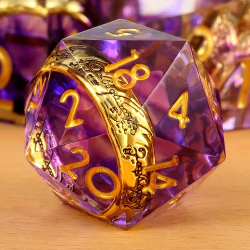 Vista 16 de DNDND Dados de Resina Ojo DND de Borde Afilado Dado de D&D con Estuche de Regalo para Juego de Dungeons and Dragons (Ojo de Dragón Verde)