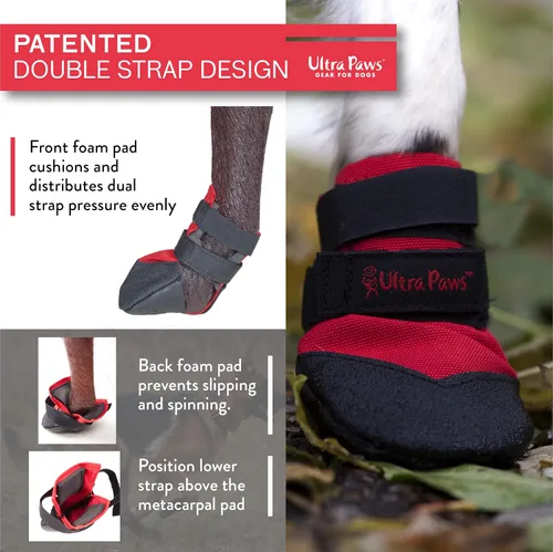 Vista 4 de Botas y protectores de patas resistentes para perros pequeños, medianos y grandes, color negro (talla 6)