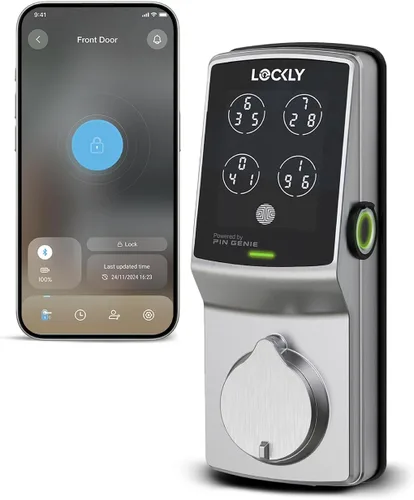 Vista 12 de Lockly Secure Plus, cerradura de puerta de entrada sin llave, cerraduras inteligentes para puerta delantera, cerrojo de bloqueo inteligente, teclado