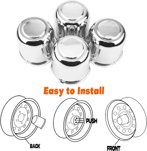 Vista 7 de 4 tapas centrales de rueda de remolque de 3.74 pulgadas para llantas de 3-34 con orificio central para camión, remolque, RV, SUV, cubiertas de cubo