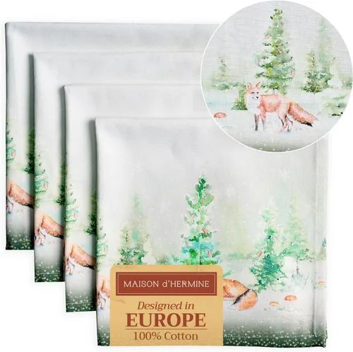 Vista 97 de Maison d' Hermine Juego de 4 servilletas de tela 100% algodón, suaves y duraderas, servilletas cuadradas reutilizables para uso diario, lavables