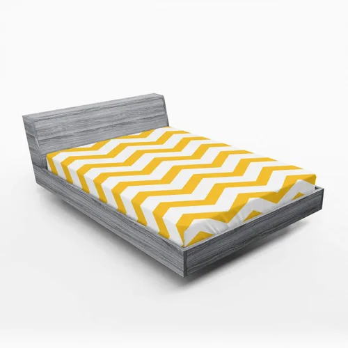 Vista 51 de Ambesonne Sábana bajera africana, estampado abstracto de líneas únicas, funda de cama con bolsillo profundo elástico para mayor comodidad