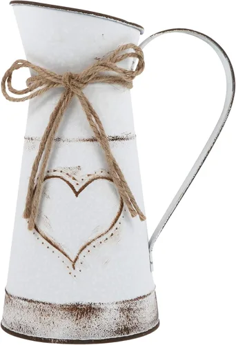 Housoutil Jarrón rústico de metal galvanizado, jarra de leche vintage, jarrón decorativo para flores, jarrón de riego para cocina, hogar, chimenea,