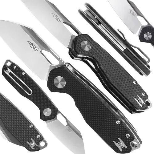 Vista 3 de Firebird GANZO FH924-BK Cuchillo Plegable de Bolsillo con Rodamiento de Bolas Wharncliffe Hoja de Acero D2 Mango G10 Antideslizante con Clip Camping