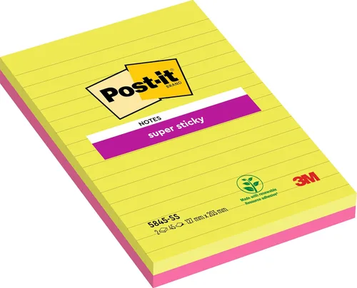 Vista 8 de Post-it Notas grandes superadhesivas, forradas, 1 bloc, 3.976 in x 3.976 in, 70 hojas – Notas extra adhesivas para paredes, monitores y nevera