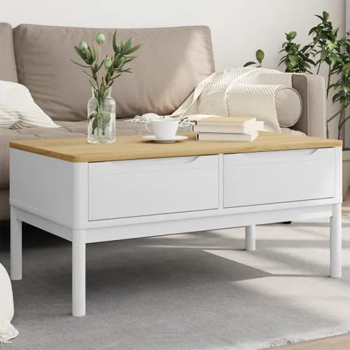 Vista 10 de Coffee Table Floro Gray 39x21.9"x17.7" Solid Pine Wood Living Room Center Table End Tables Tables Mesa De Centro para Sala for Living Room Balcony