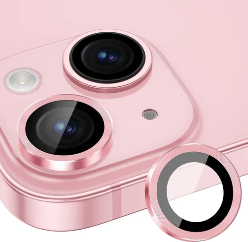 Vista 13 de Xfilm Protector de lente de cámara Bling para iPhone 14 Pro/14 Pro Max, dureza 9H a prueba de rayones, protector de anillo individual de metal