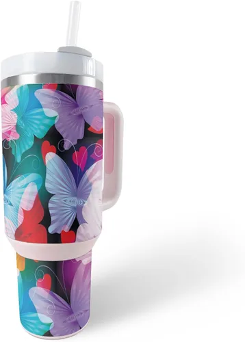 Vista 16 de MightySkins Skin - Vaso de vinilo compatible con Stanley The Quencher H2.0 FlowState de 40 onzas, joya morada, protectora, duradera y única, fácil