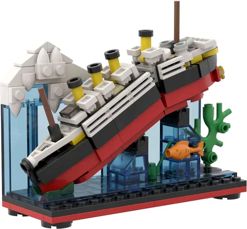 Vista 4 de Kits de embarcaciones Modelos Construcrion Sets 247 piezas Titanic Sink y Break in Half Toy Building Blocks, Titanic Cruise Ship Model Toy