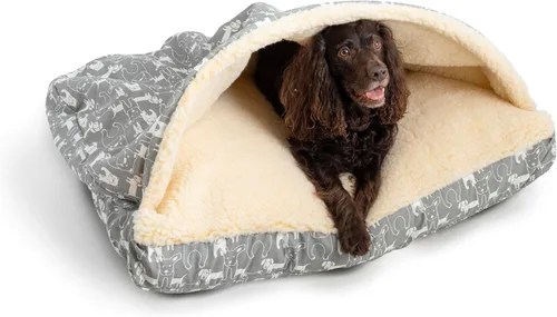 Vista 16 de Snoozer Pet Products Cama de lujo para perros estilo cueva rectangular con microserraje, pequeña, antracita