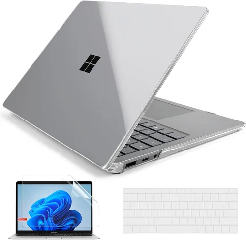 Vista 9 de Batianda Funda personalizable para portátil Microsoft Surface 5 4/3 de 13,5 pulgadas con reposamanos Alcantara modelo 1950/1867, carcasa rígida