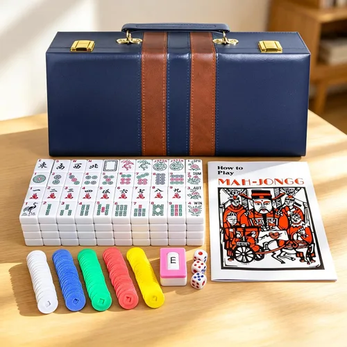 Vista 8 de Travel American Mahjong - Juego de azulejos, funda rígida premium, 166