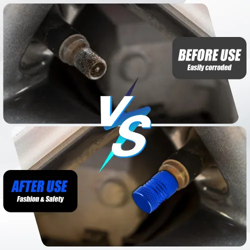 Vista 6 de 5 tapas para vástago de válvula de neumático, cubierta de tapas de aire, cubiertas de vástago de válvula de rueda de aleación de aluminio con anillo