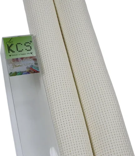 Vista 6 de KCS 2 cajas de tela de costura de algodón para punto de cruz de 15 x 18 pulgadas (blanco antiguo, 11 unidades)