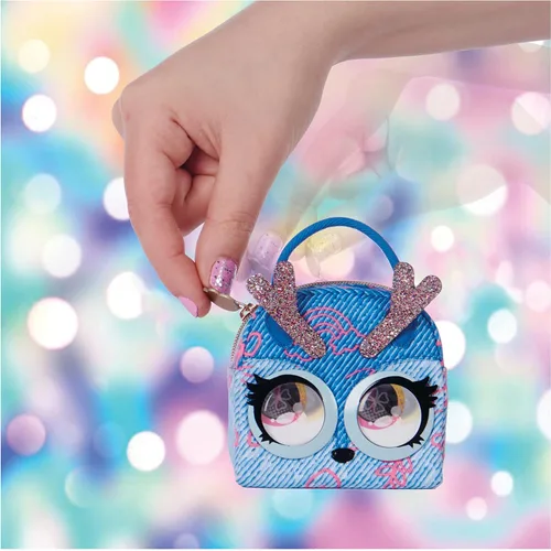 Vista 16 de Purse Pets Micros, Denim Deerie Stylish Small Purse with Eye Roll Feature
