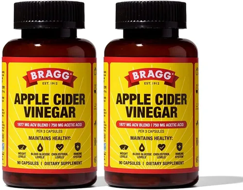 Vista 10 de Bragg - Cápsulas de vinagre de sidra – Vitamina D3 y zinc – 750 mg de ácido acético – Refuerzo inmune y de control del peso – sin transgénicos