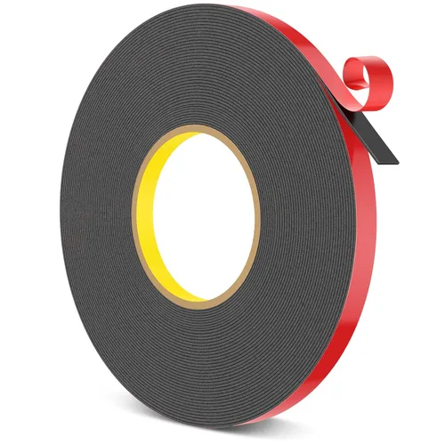 HitLights Cinta de doble cara resistente, 1/2 pulgada x 50 pies, cinta adhesiva de montaje impermeable, fuerte cinta de espuma de doble adherencia