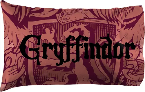 Jay Franco - Paquete de 1 funda de almohada de Harry Potter Casa Gryffindor para niños, súper suave de doble cara (producto oficial de Harry Potter)