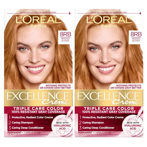 Vista 56 de L'Oreal Paris Excellence Crème Tinte Permanente para el Cabello, Color de Cabello de Triple Cuidado con Complejo Pro-Keratina para una Cobertura