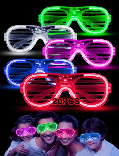 lamatmo Light up Glasses Led Party Sunglasses - 5 Colors Neon Flashing Glasses, Glow In The Dark Party Favors for Kids Adults