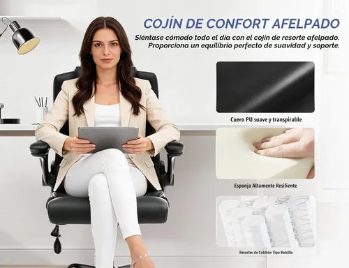 Vista 7 de Silla de oficina,Silla ejecutiva de escritorio para computadora Negro
