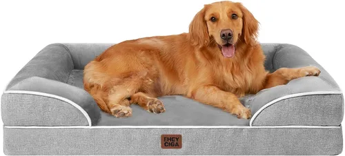 Vista 11 de EHEYCIGA – Cama ortopédica impermeable para perros pequeños, de espuma viscoelástica tipo caja de huevos, con bordes elevados y base antideslizante