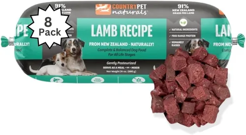 Vista 17 de Receta de carne de res y cordero: rollos de comida congelada prémium para perros de Nueva Zelanda, criados en pastos, de corral, pasteurizados